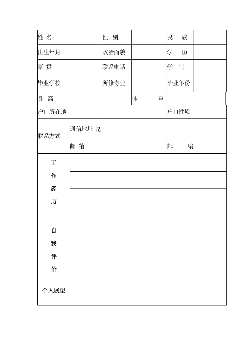 个人简历模板第2页