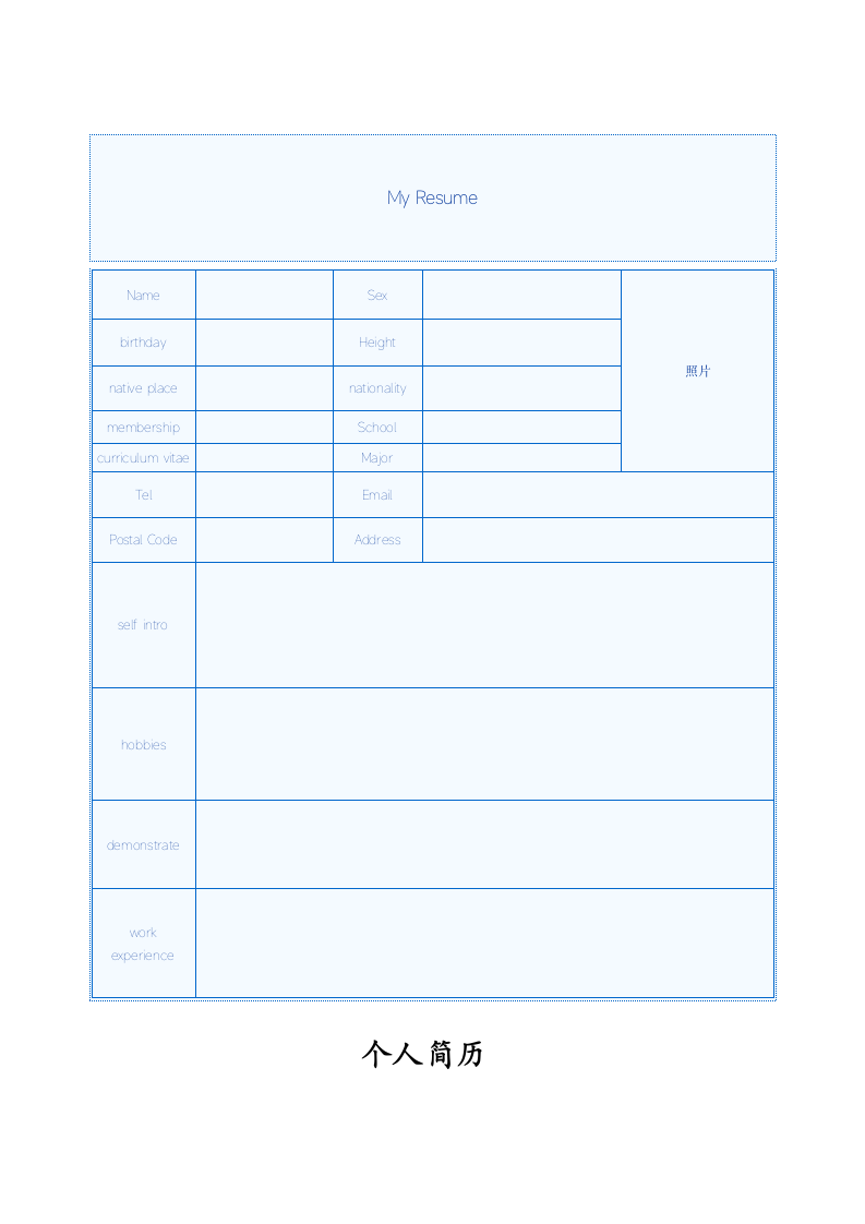 个人简历.模板doc第2页