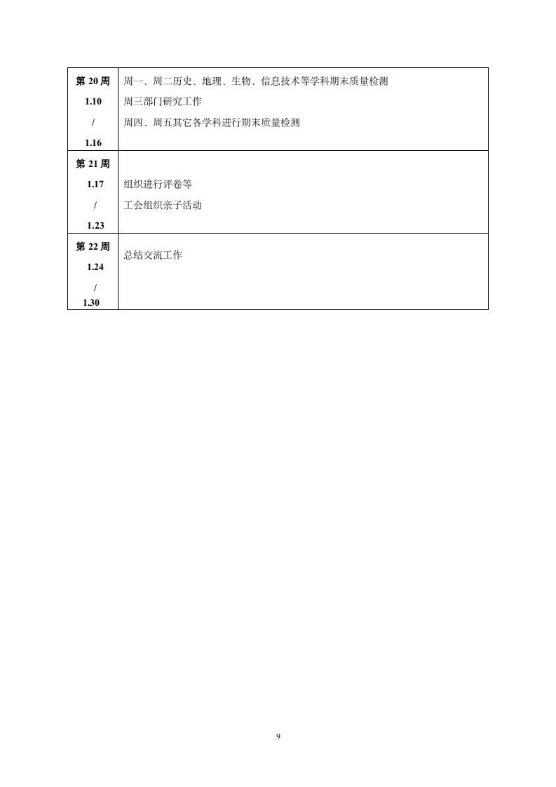 初中部教学工作计划第9页