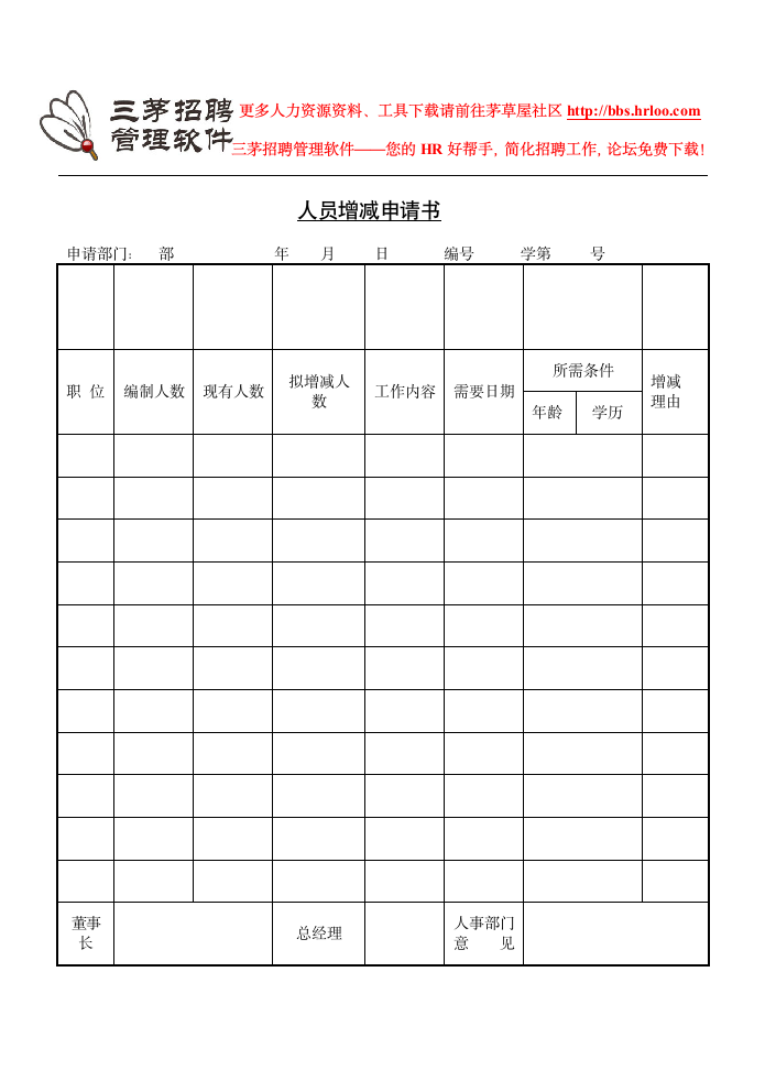 招聘申请书第3页