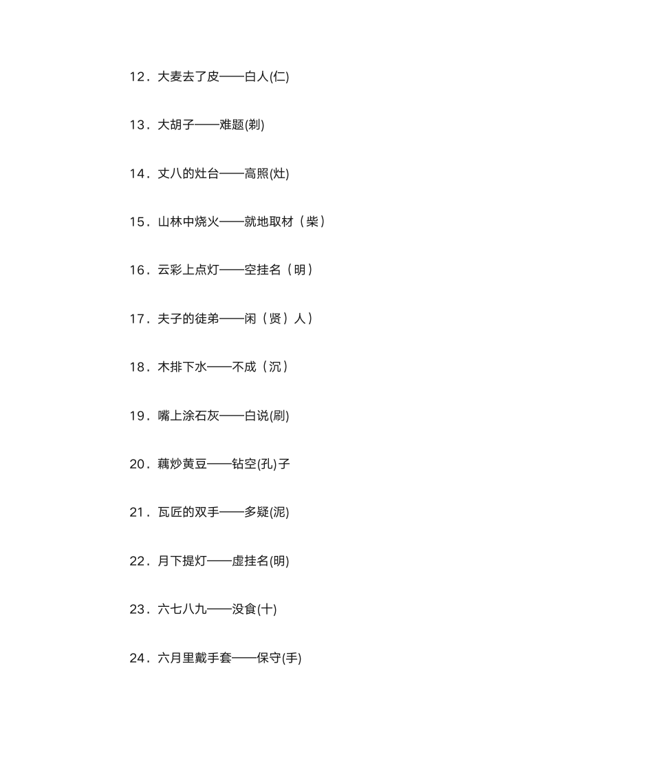 歇后语分类集第2页