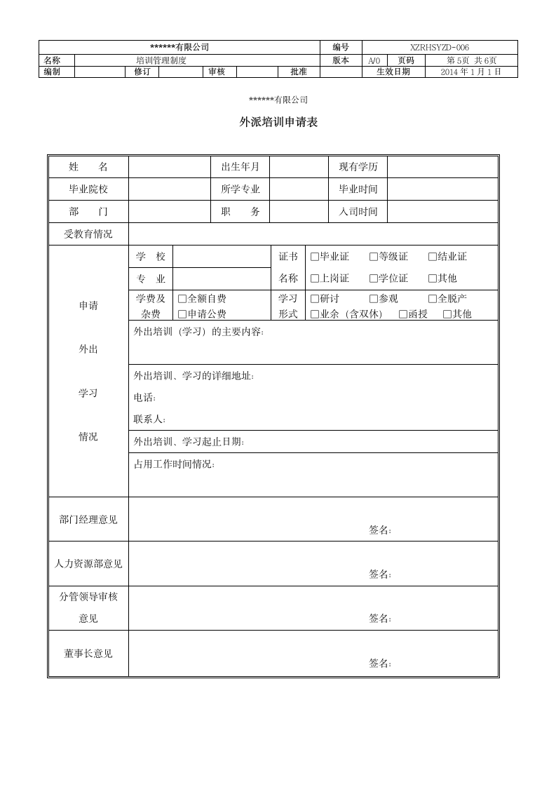 培训管理制度第5页