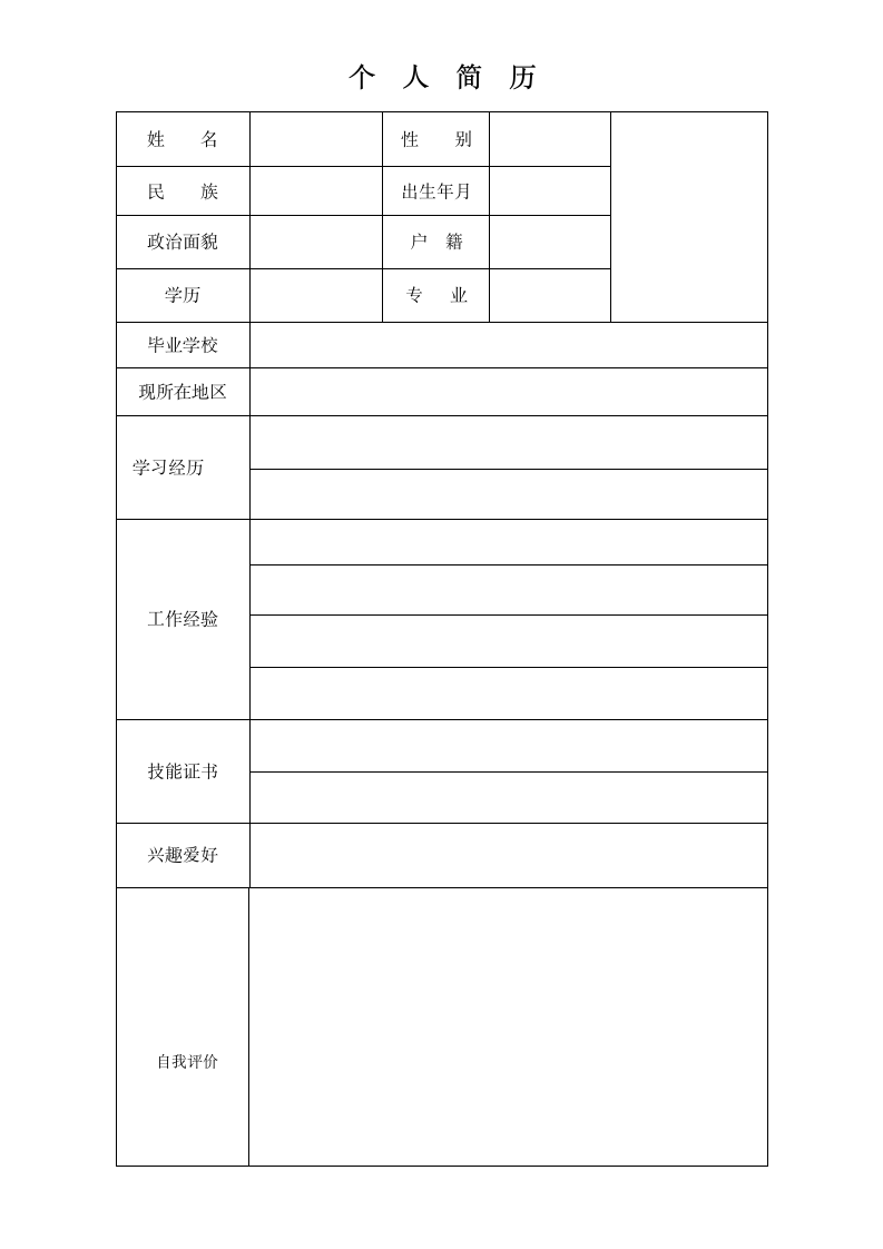 个人简历模板第2页