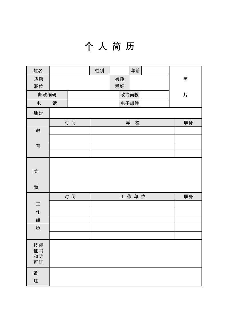 个人简历模板第3页