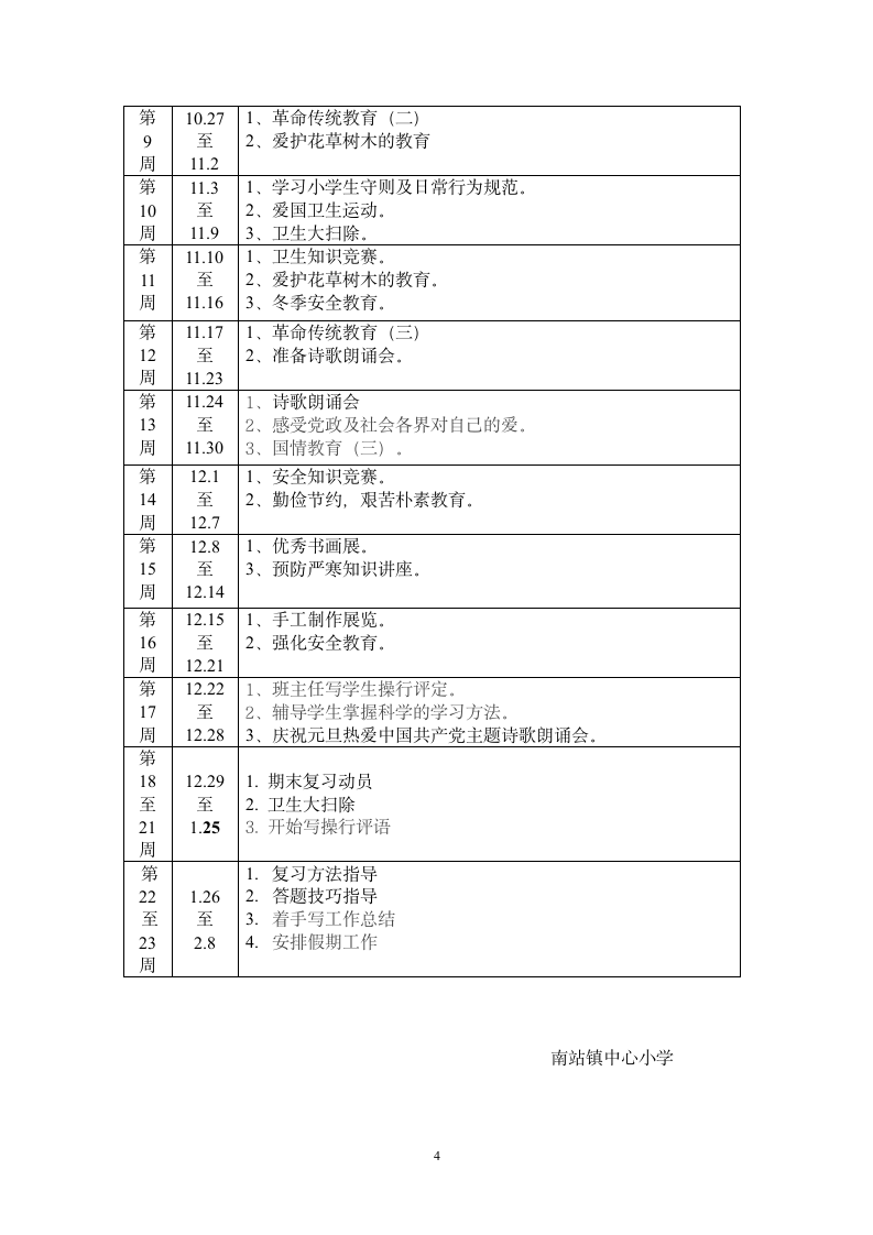 班主任工作计划第4页