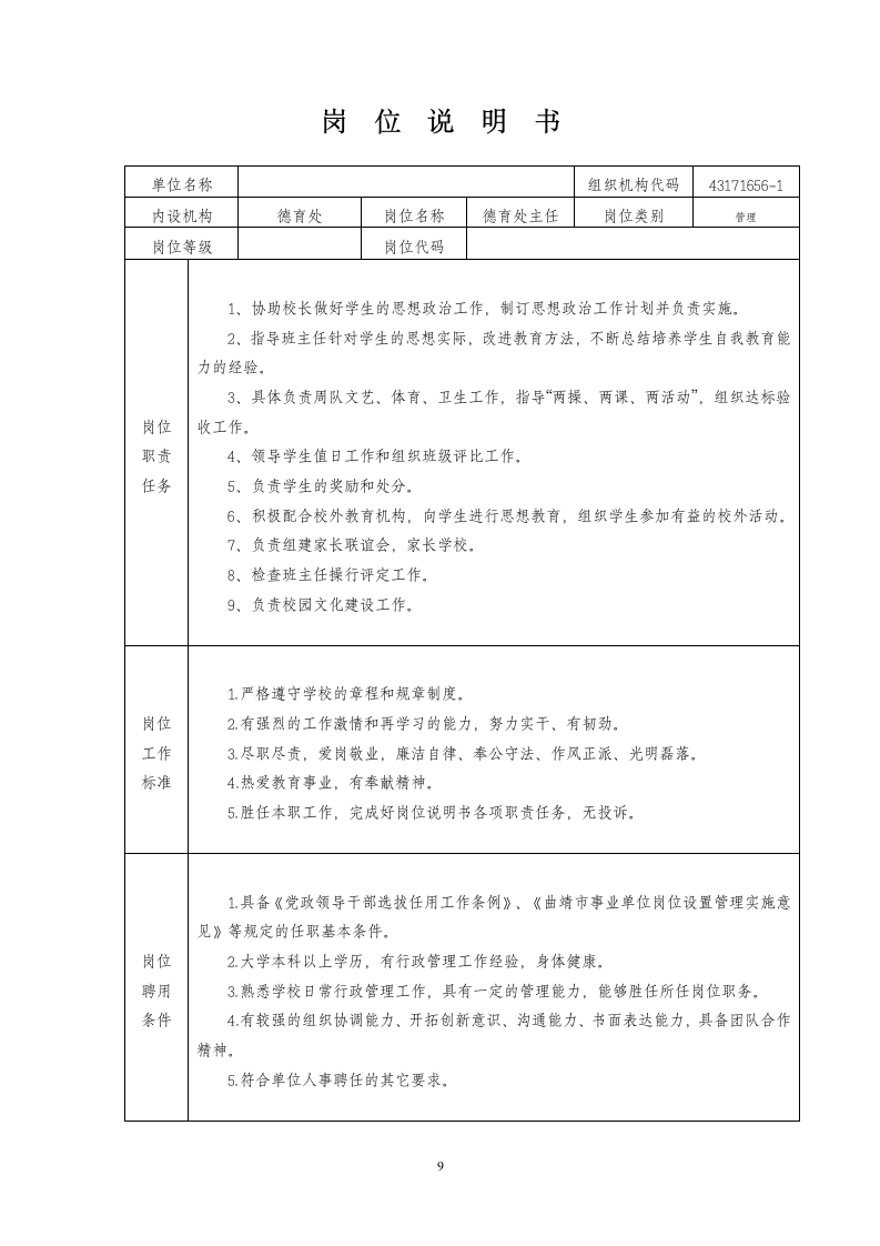 岗位说明书2013.12第9页