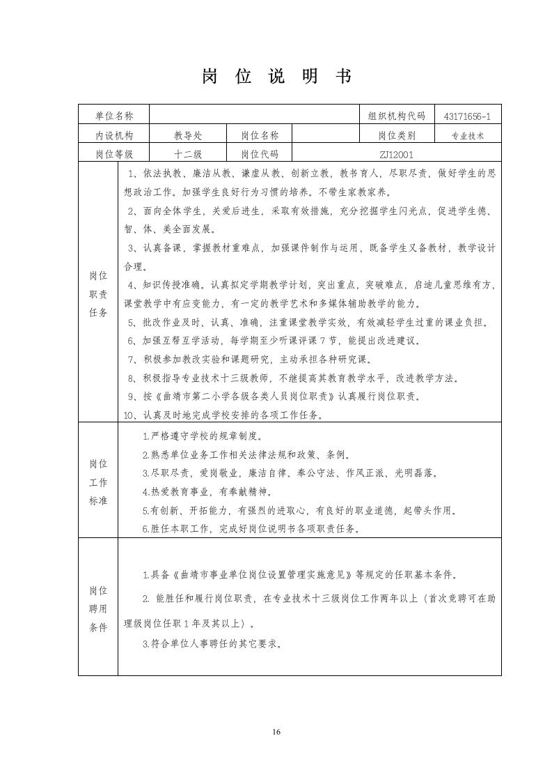 岗位说明书2013.12第16页