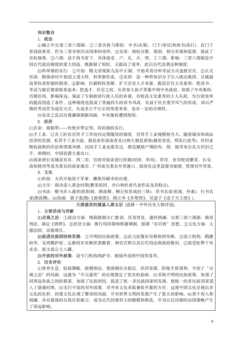 高考历史通史复习第9页