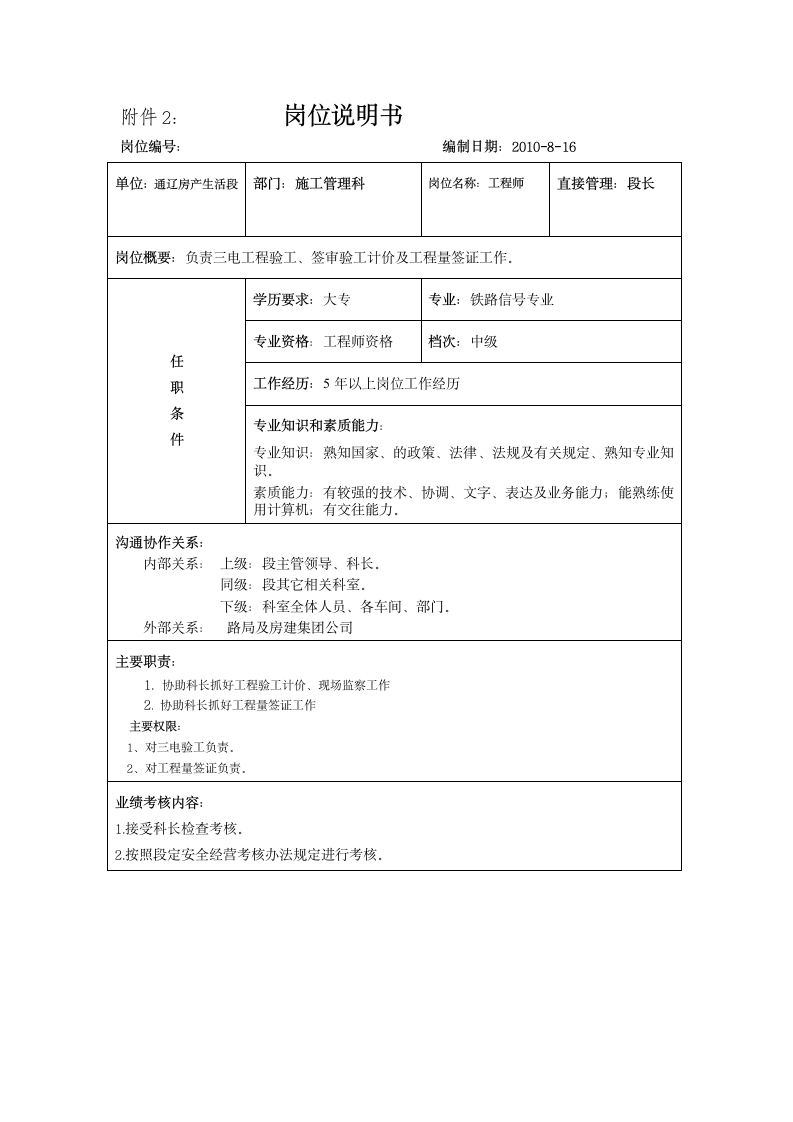 铁路岗位说明书第6页