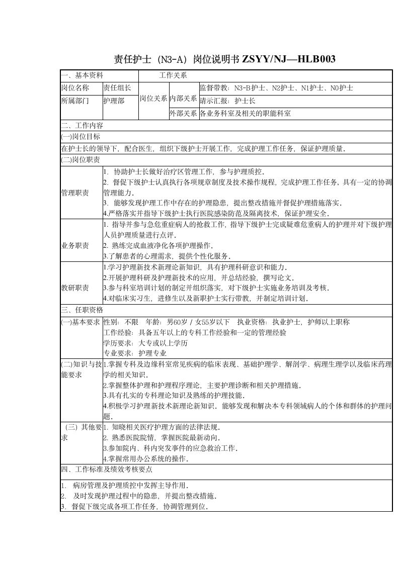 血液净化岗位说明书新版第5页