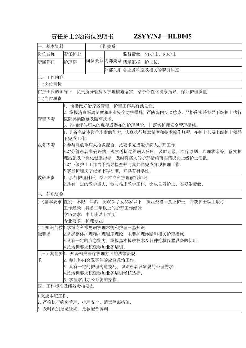 血液净化岗位说明书新版第9页