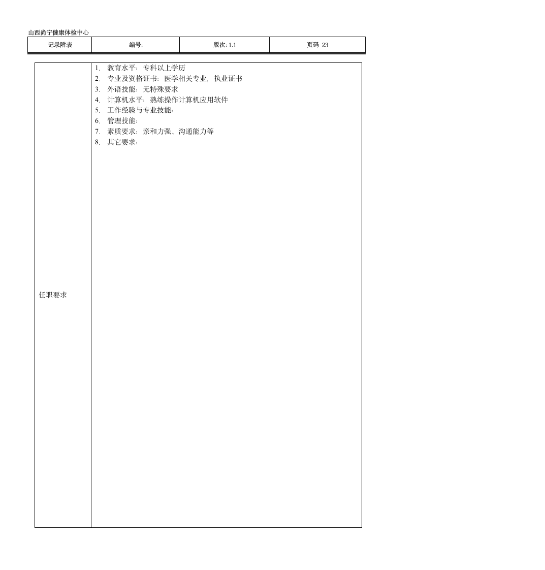 部门主任岗位说明书第23页