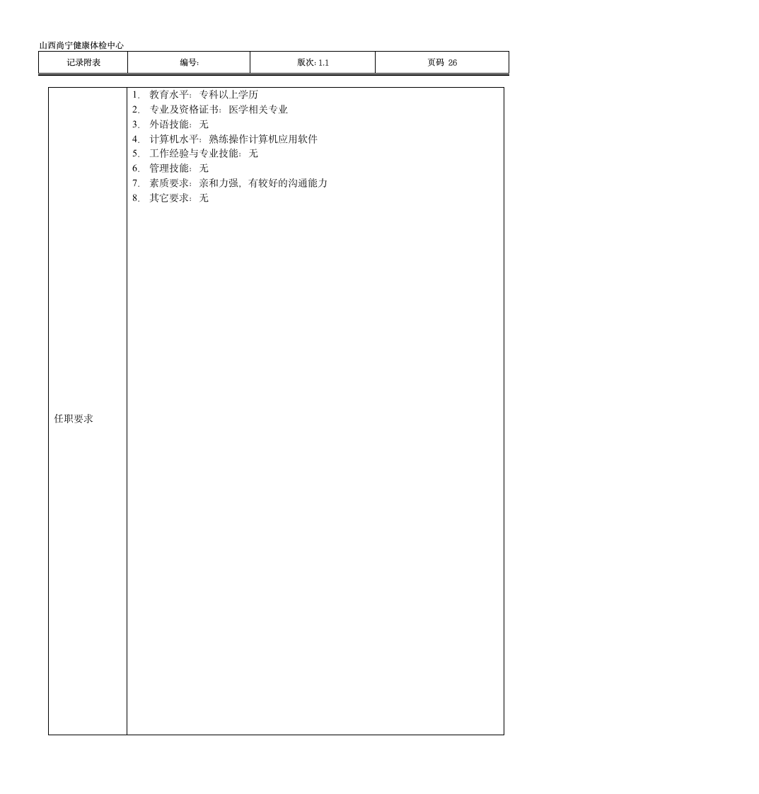 部门主任岗位说明书第26页