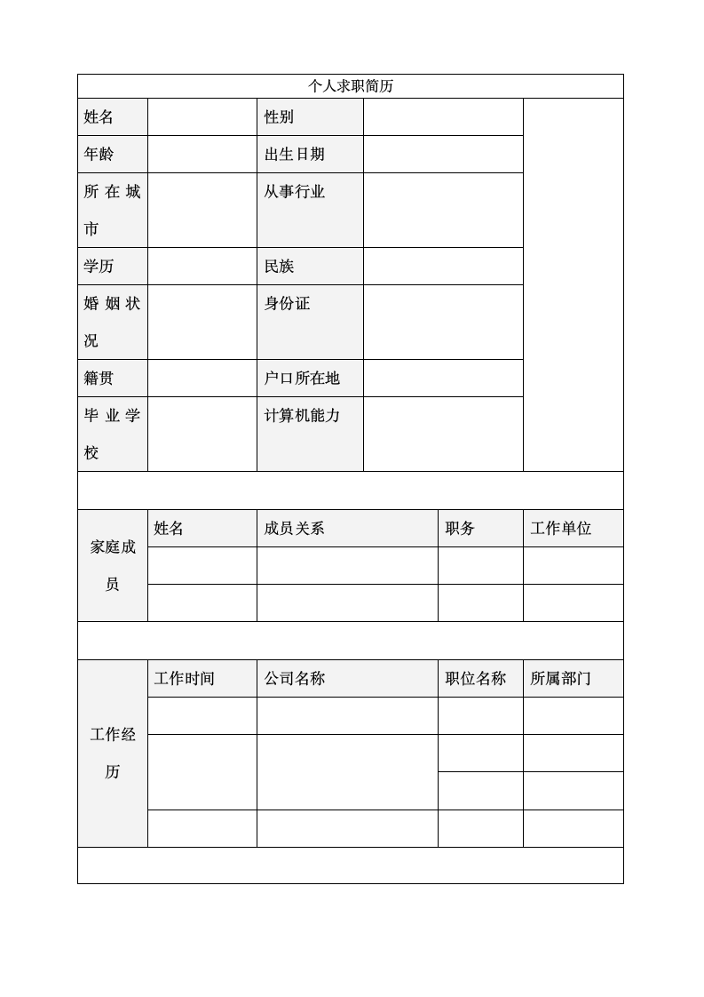 个人求职简历模板第4页