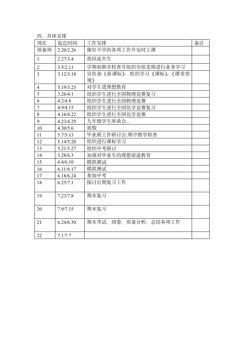 九年级组工作计划第4页