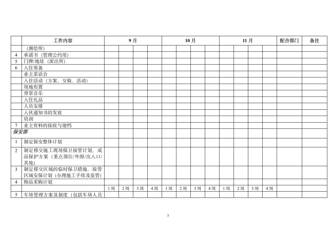 入住前期工作计划第3页