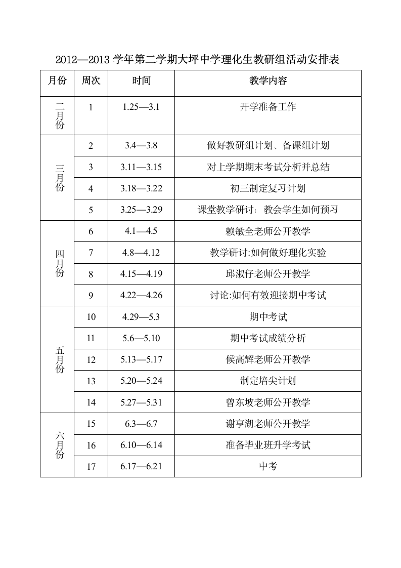 理化生教研组工作计划第4页