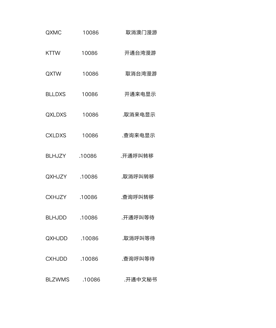 中国移动短信指令大全第4页