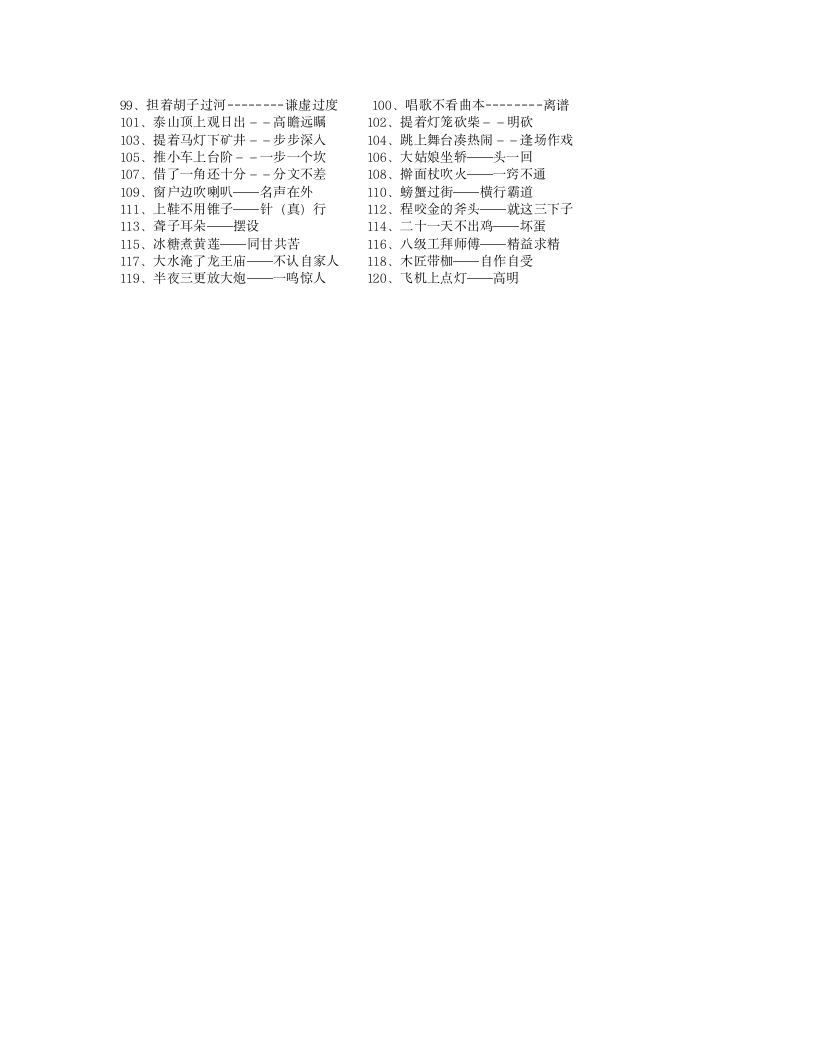 小学常见歇后语大全第2页