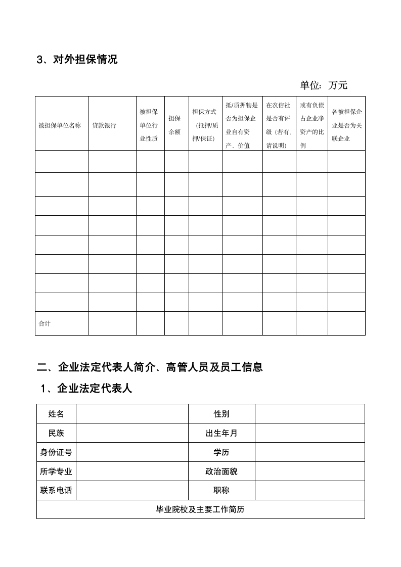 信用评级申请书第6页