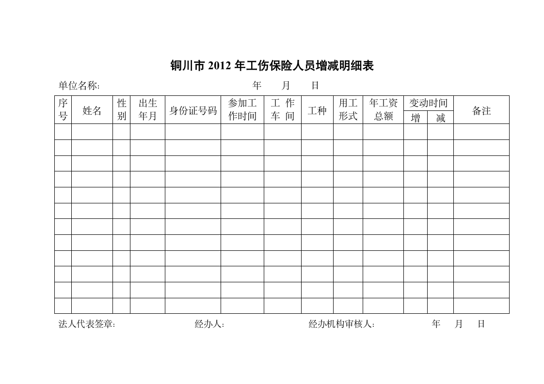 社会保险登记表第5页