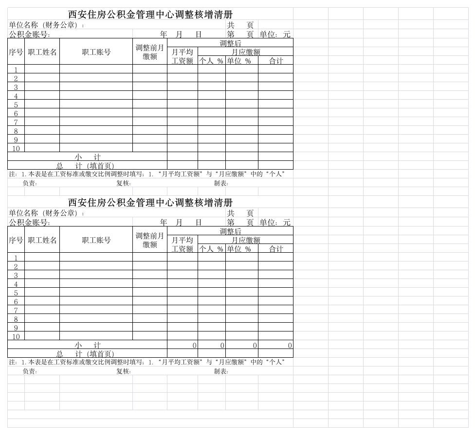 公积金核增清册第1页