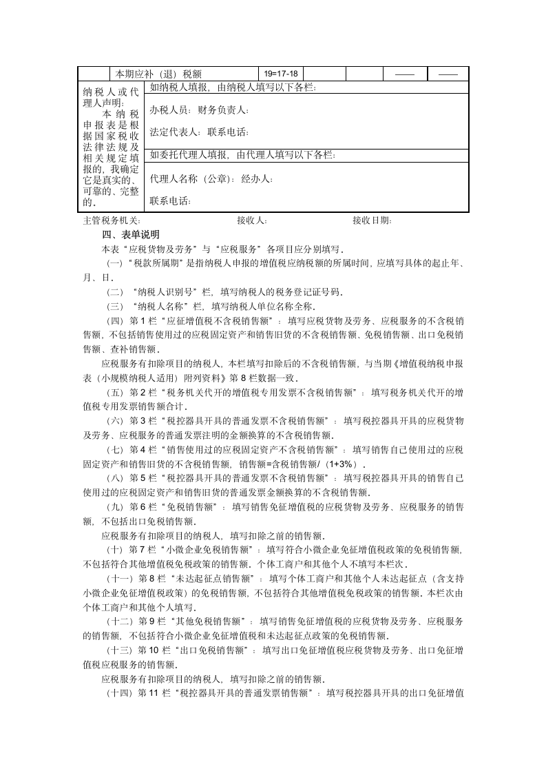 小规模增值税申报表第2页