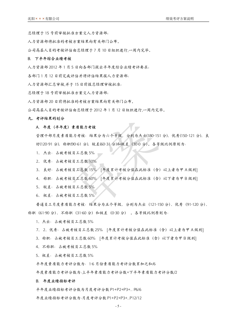 绩效考核实施方案第5页