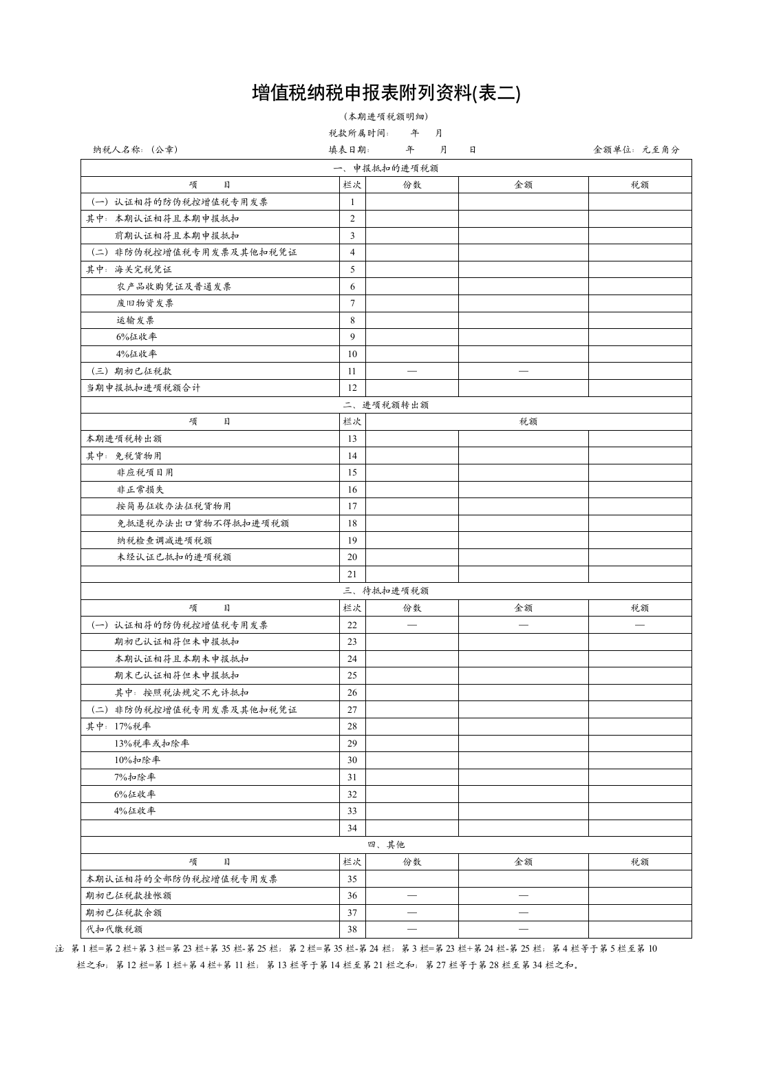 增值税申请表第2页