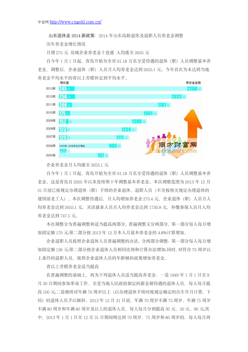 2014山东养老金上调细则第1页