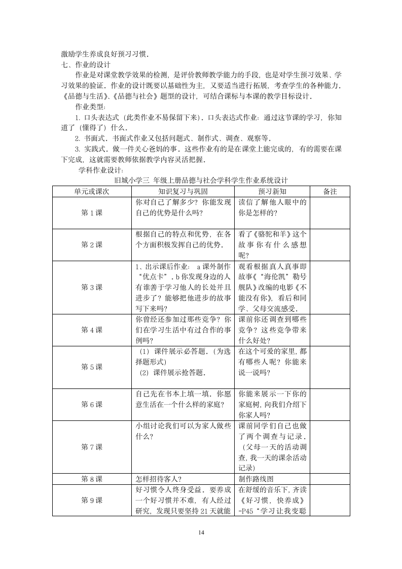 小学品德与生活实施方案第14页