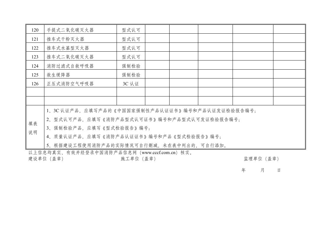 消防产品登记表第8页