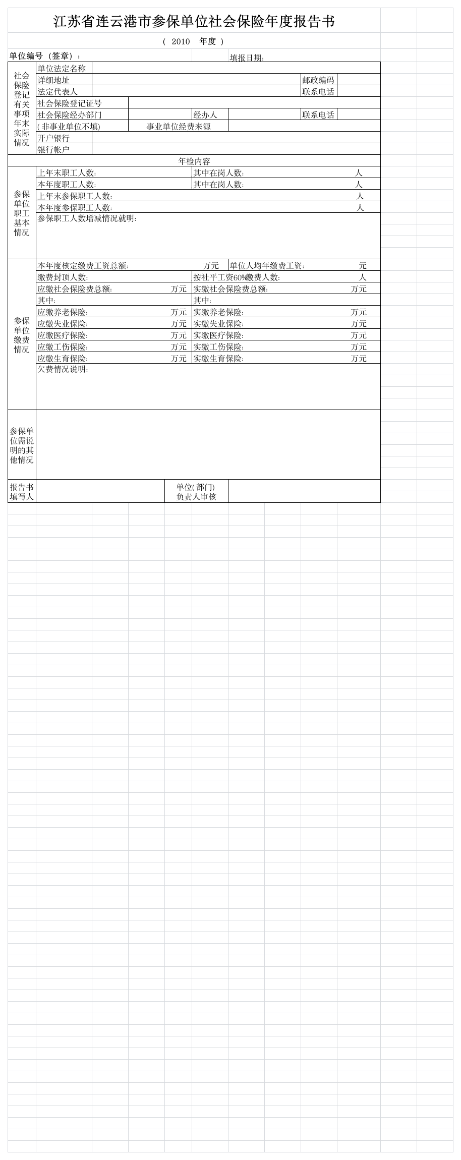 社会保险年检报告书