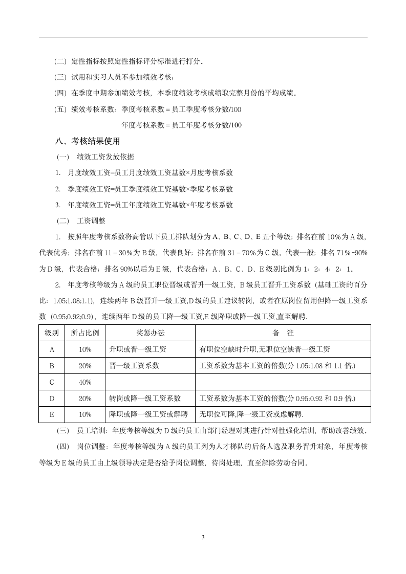 绩效考核实施方案第4页