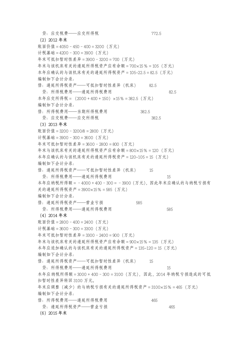 所得税作业1 参考答案及解析第5页