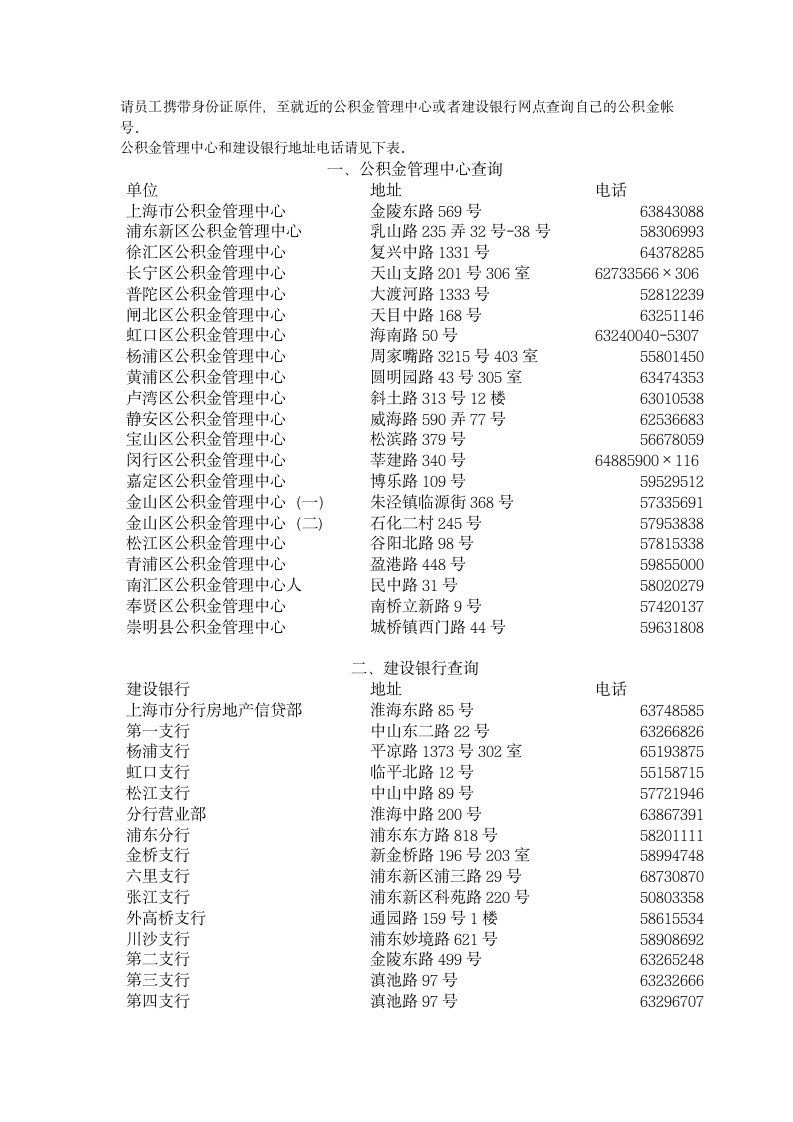 公积金及建设银行网点第1页