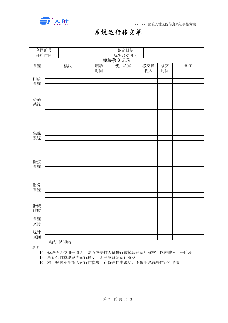 医院软件实施方案第31页