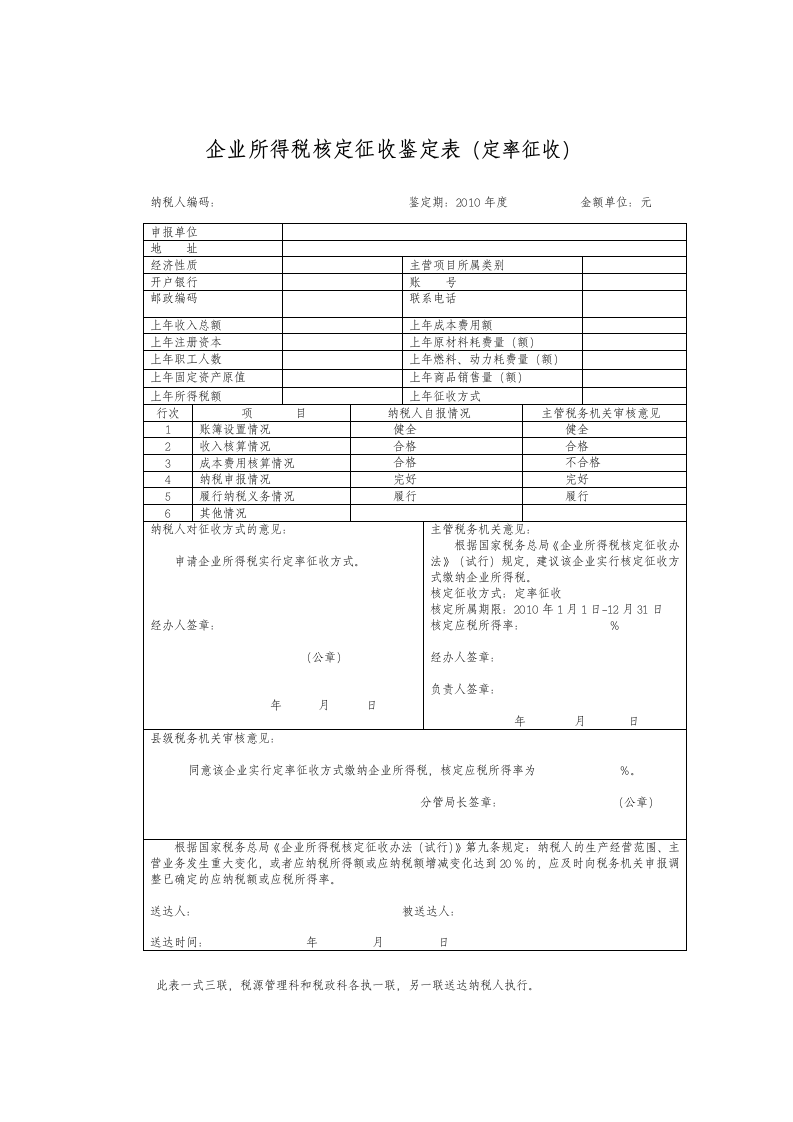 企业所得税征收方式鉴定(范本)第4页