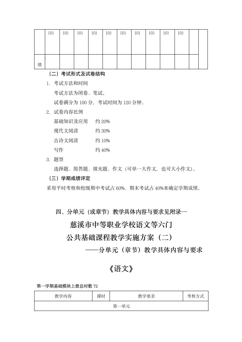 《语文》教学实施方案第7页