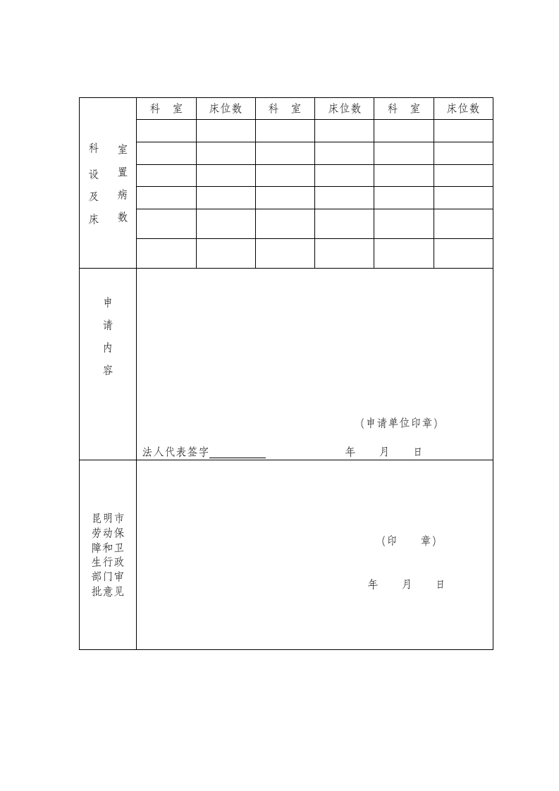 昆明市城镇职工基本医疗保险定点医疗机构资格审批表第7页