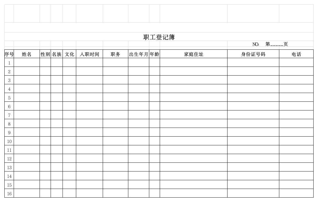 职工登记表第1页