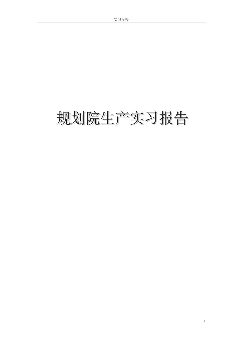 城市规划生产实习报告第1页