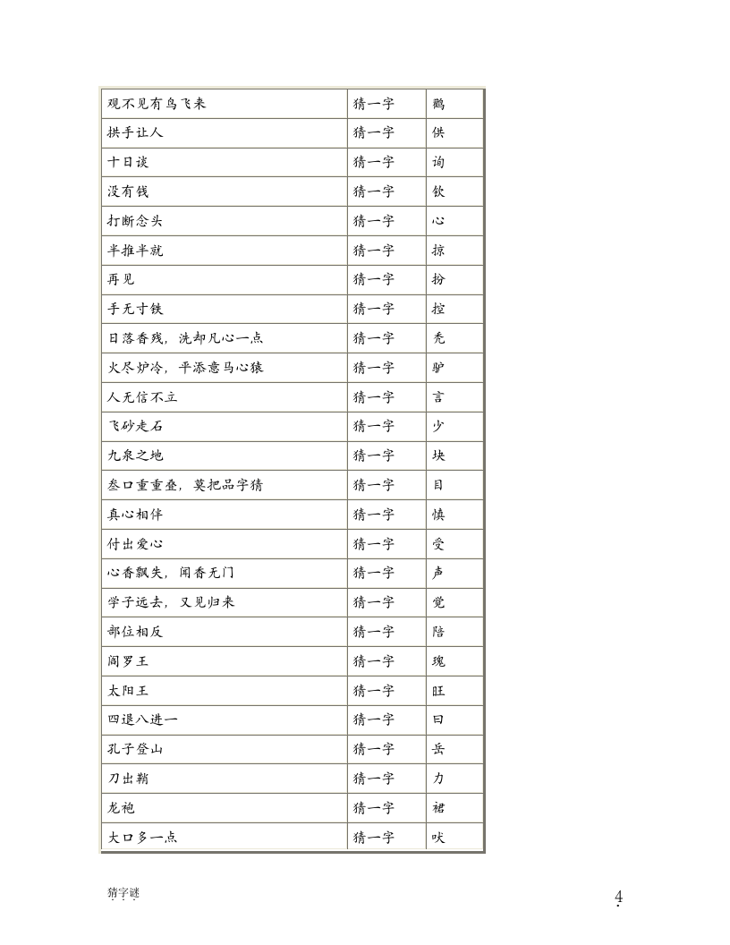 趣味字谜小游戏第4页