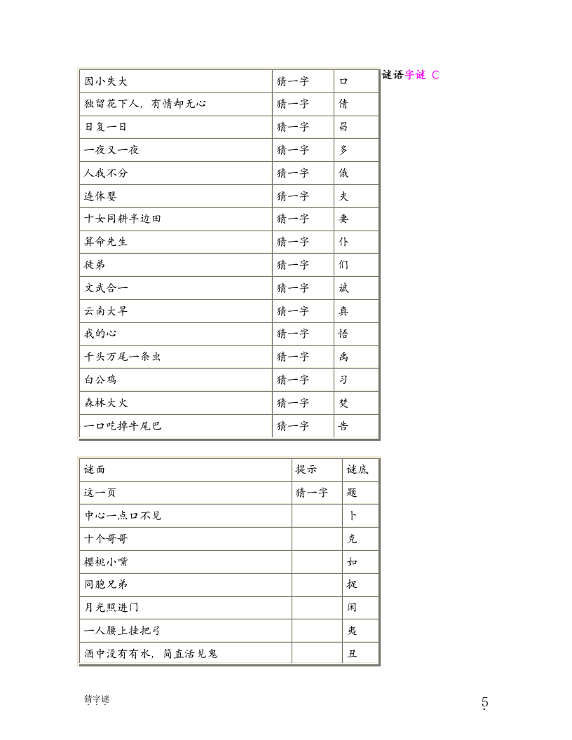 趣味字谜小游戏第5页