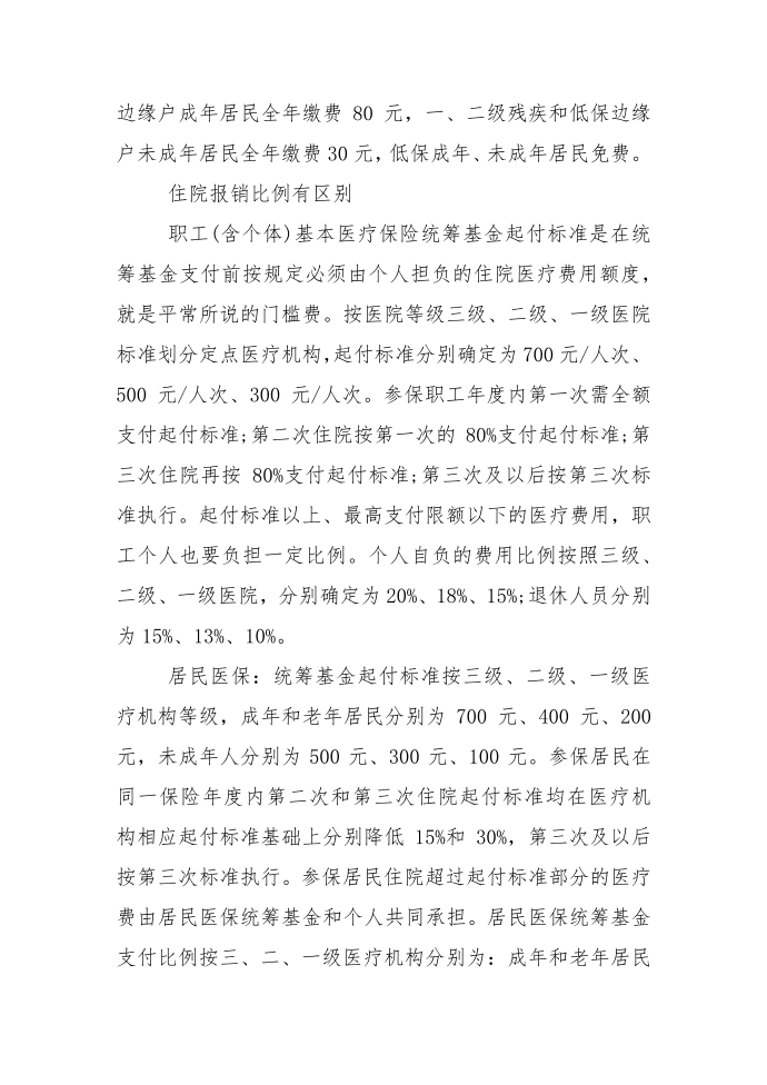 职工医疗保险和城镇医疗保险的区别第2页