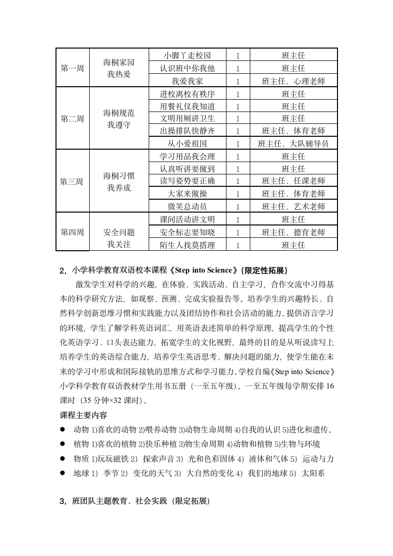 海桐小学校本课程实施方案第3页