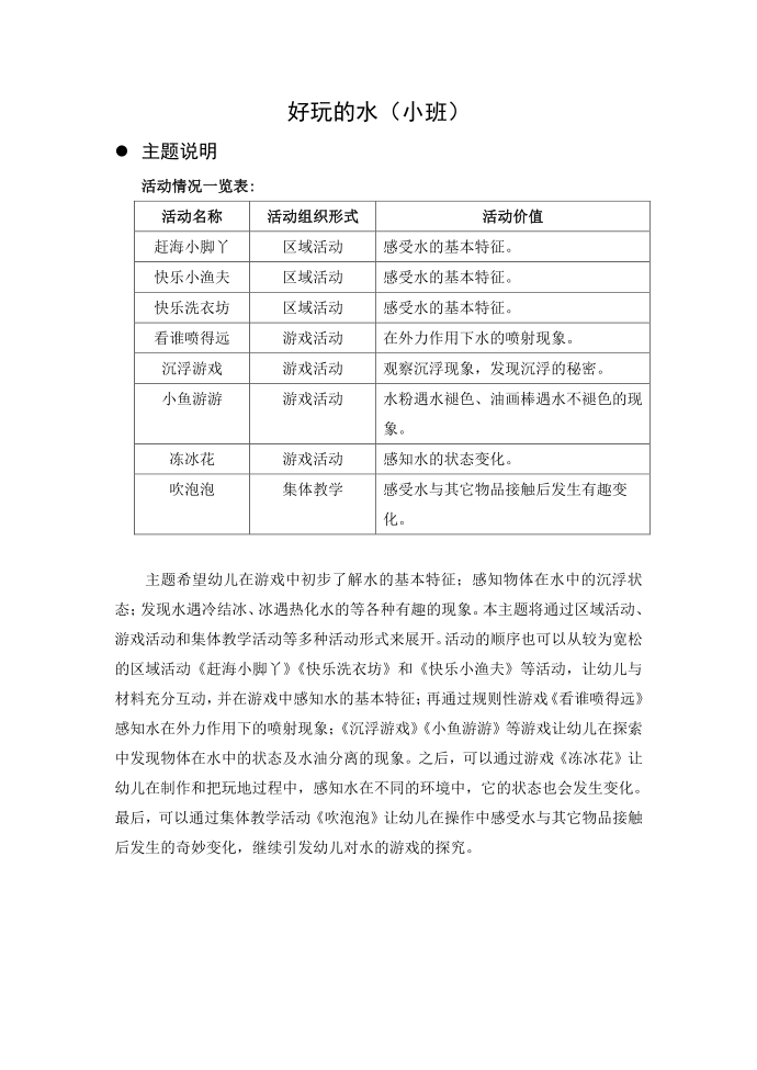 小班游戏：《沉浮游戏》