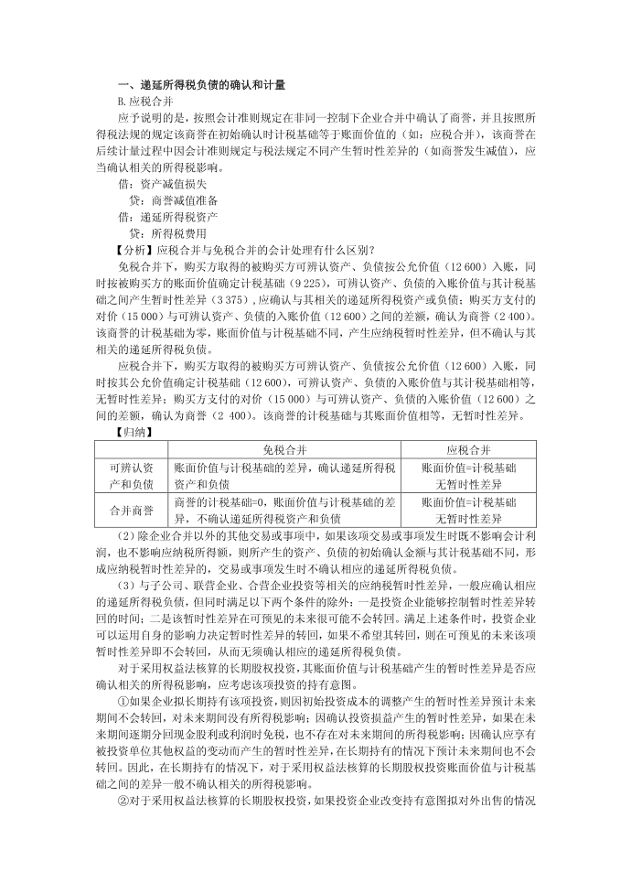 递延所得税负债及递延所得税资产的确认第1页