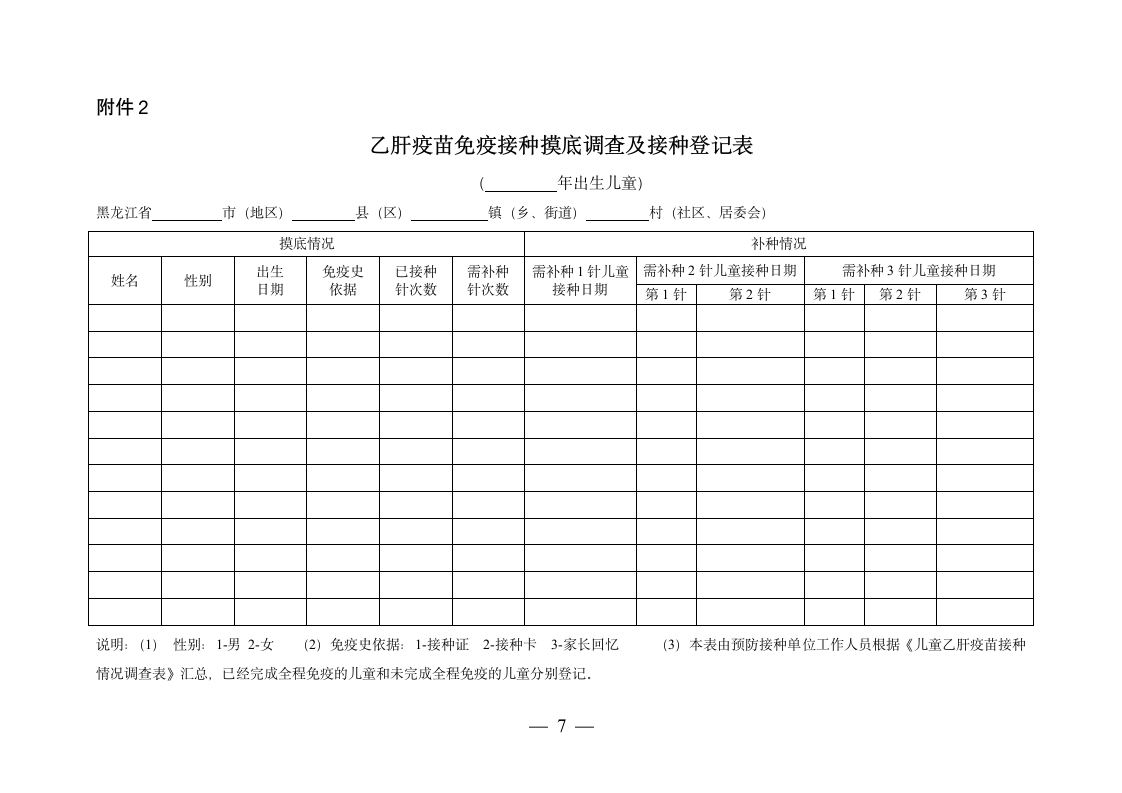 乙肝疫苗免疫接种实施方案第7页