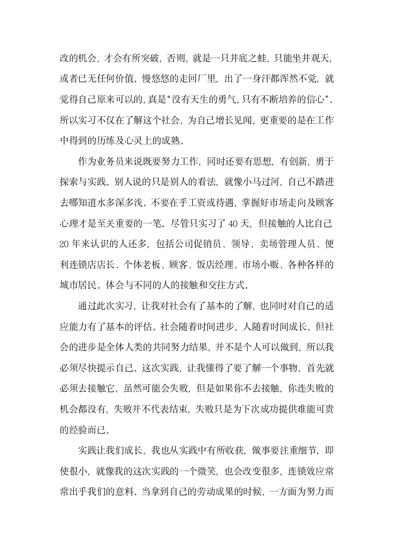 暑期销售实习报告第3页